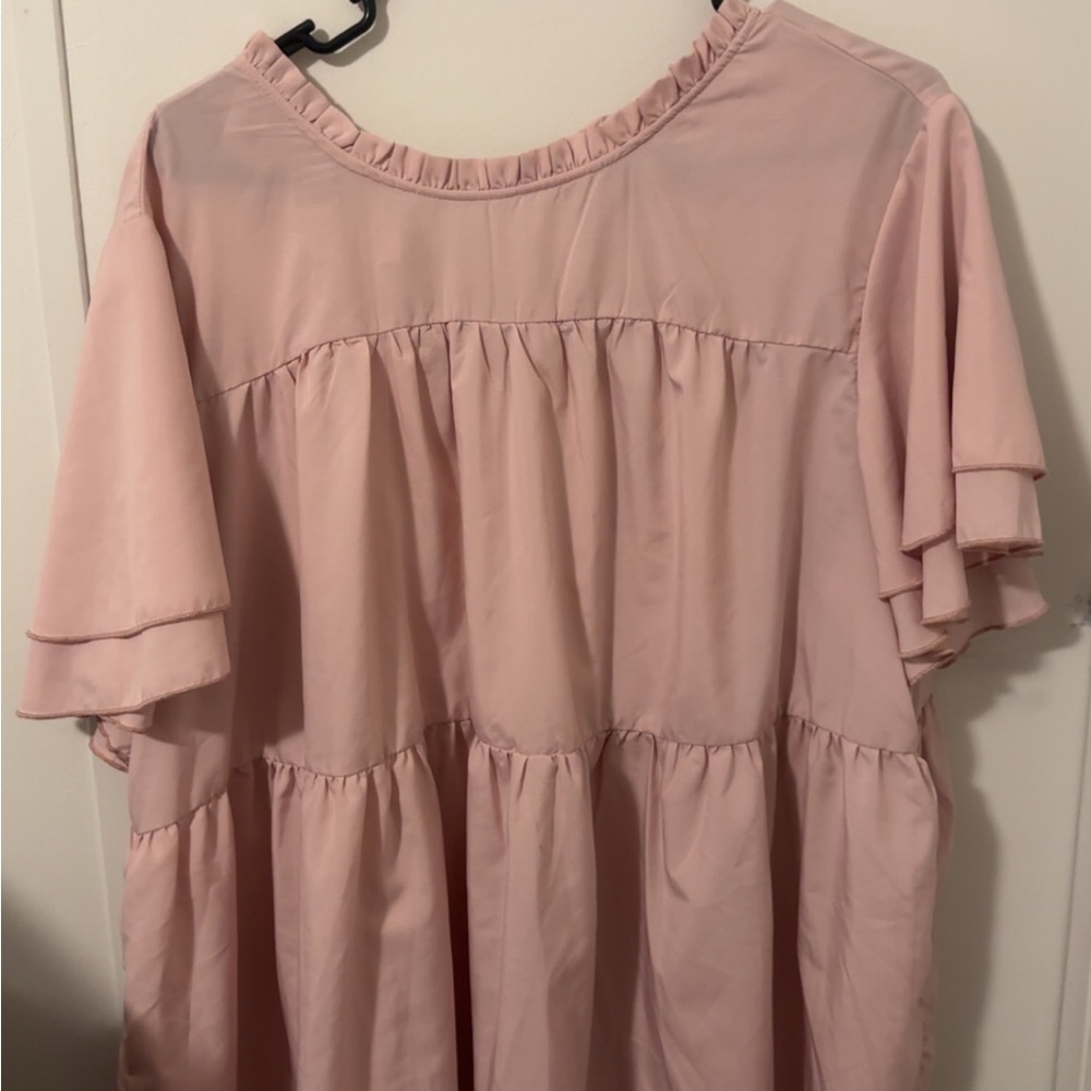 SHEIN Pink Ruffle Blouse